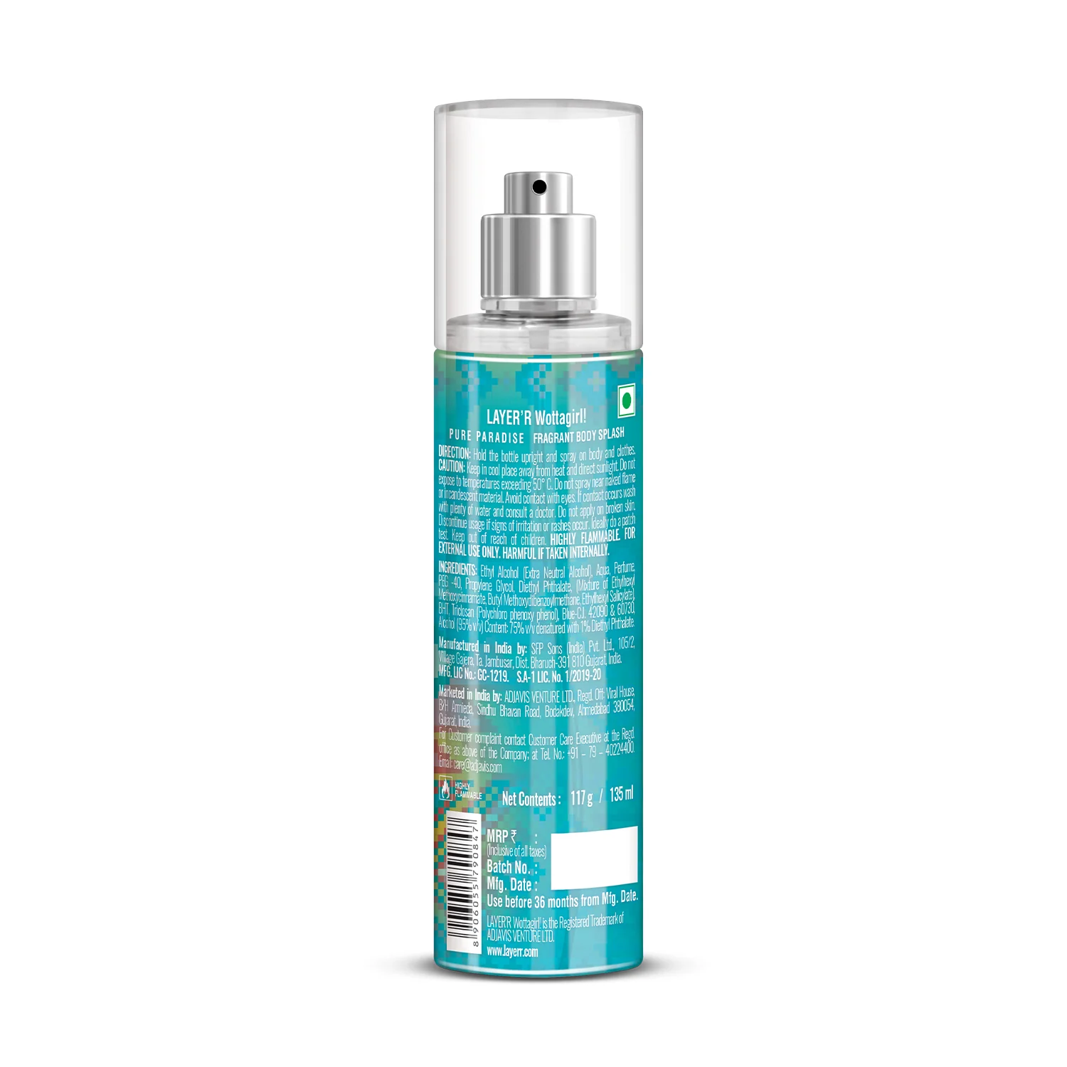 Layer'r Wottagirl Pure Paradise Body Splash- 135ml