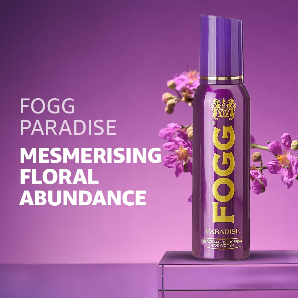 Fogg Paradise No Gas Deodorant for Women, Long-Lasting Perfume Body Spray 120Ml
